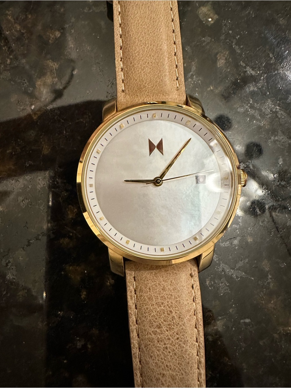 MVMT brand Gold Case Tan Leather Strap Women’s Watch